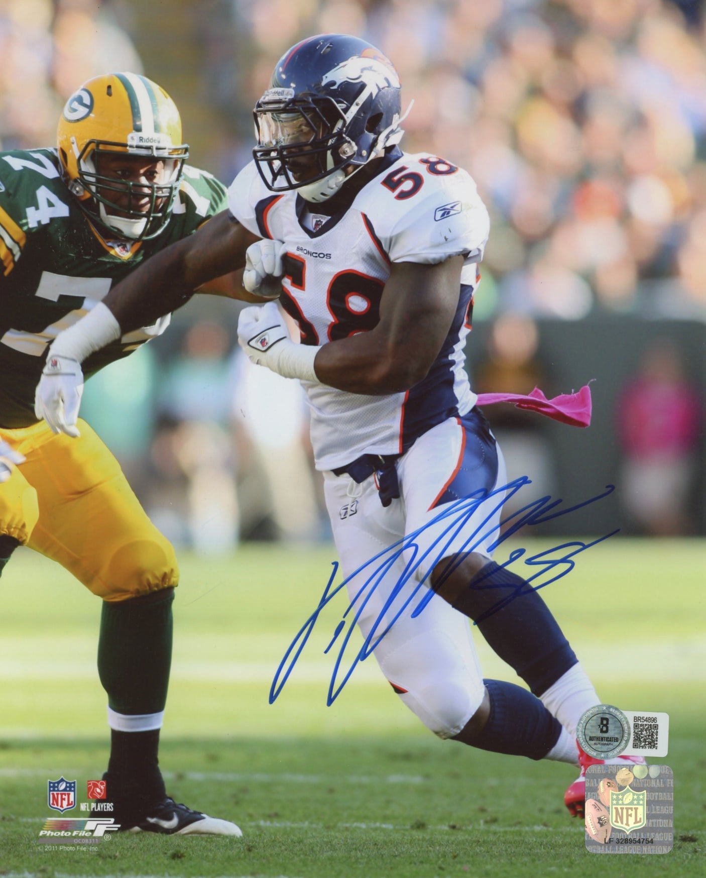 Broncos Von Miller Authentic Signed 8x10 Photo Autographed BAS #BR54896