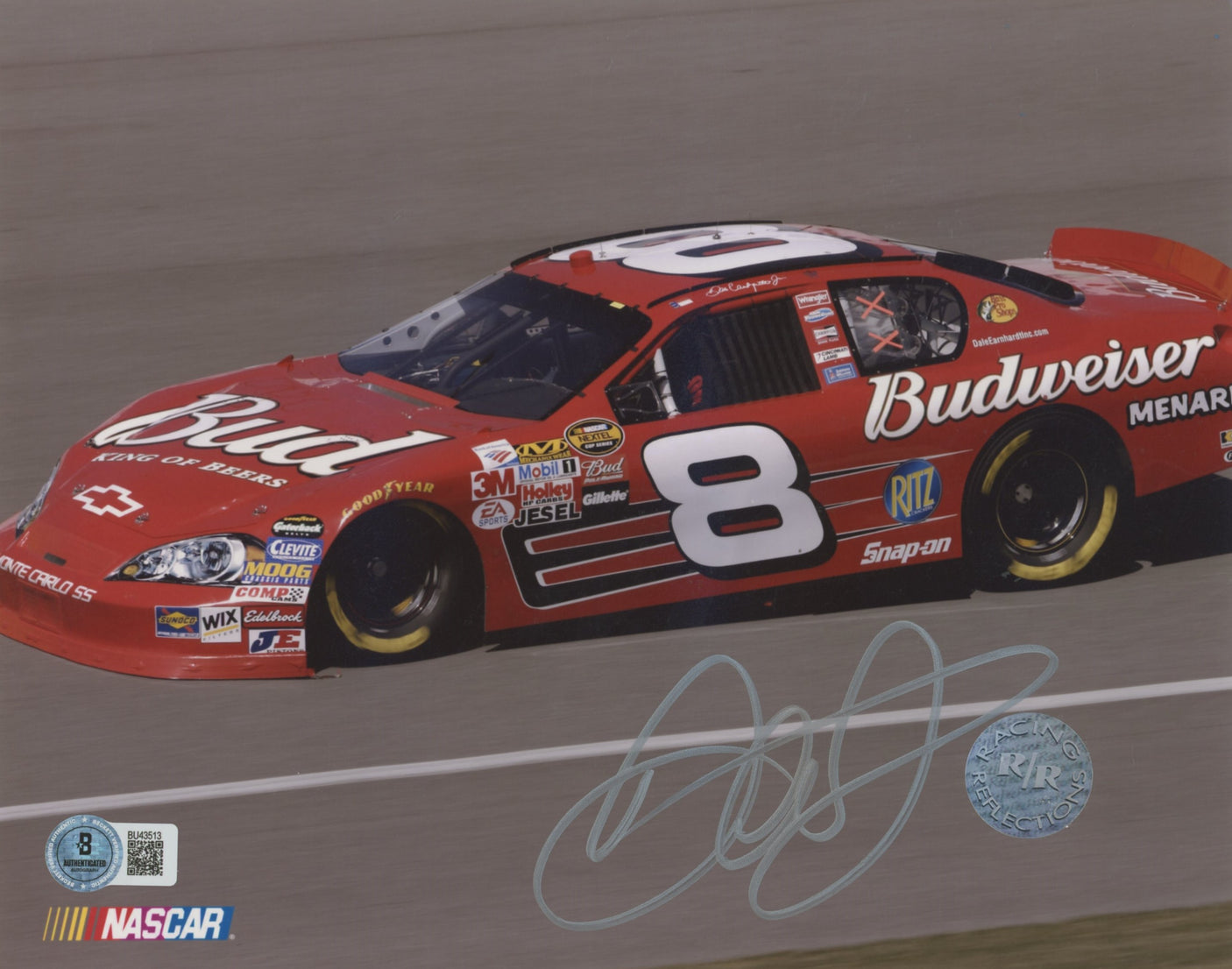 Dale Earnhardt Jr. NASCAR Authentic Signed 8x10 Horizontal Photo BAS #BU43513