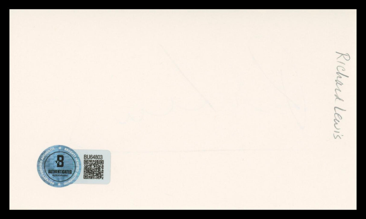 Richard Lewis Robin Hood: Men in Tights Signed 3x5 Index Card BAS #BU64803