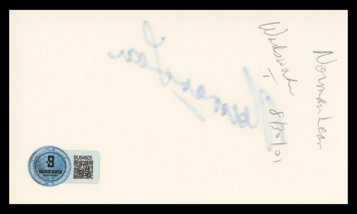 Norman Lear All In The Family Authentic Signed 3x5 Index Card BAS #BU64805