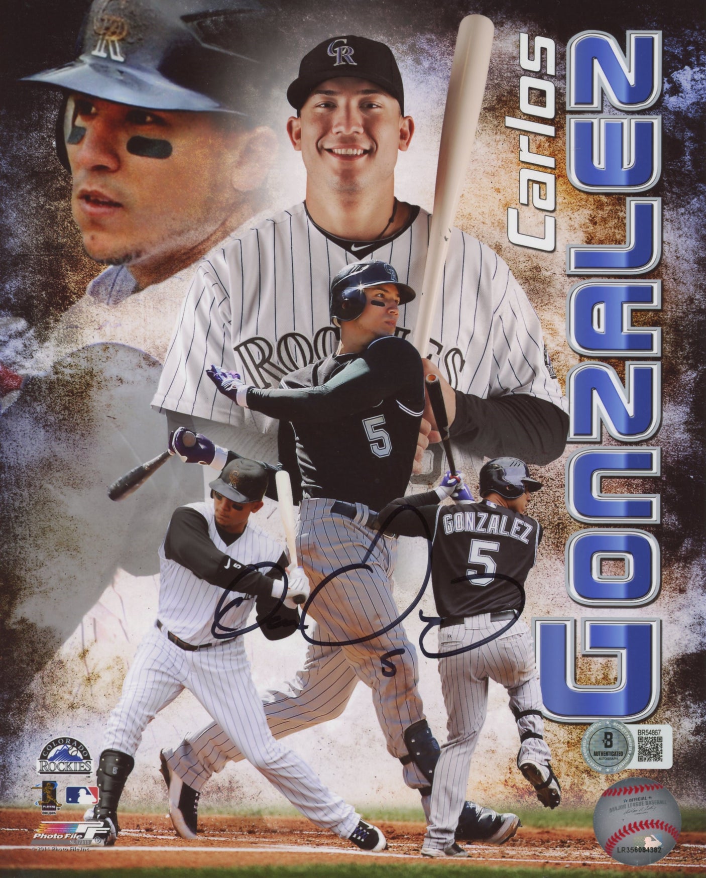 Rockies Carlos Gonzalez 5 Authentic Signed 8x10 Photo BAS #BR54867