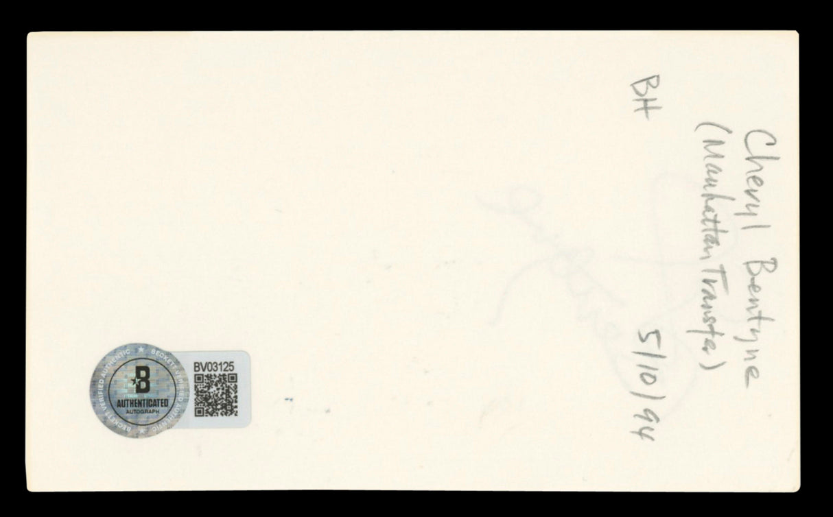 Cheryl Bentyne The Manhattan Transfer Signed 3x5 Index Card BAS #BV03125