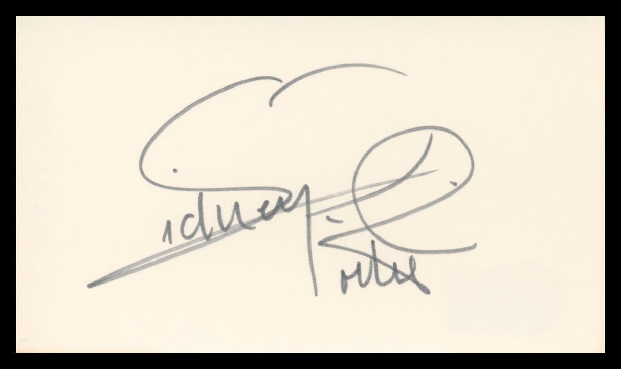 Sidney Poitier In The Heat of the Night Authentic Signed 3x5 Index Card BAS #BV01244
