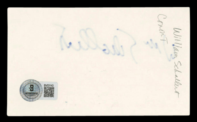 William Schallert Richard Diamond Authentic Signed 3x5 Index Card BAS #BV03143