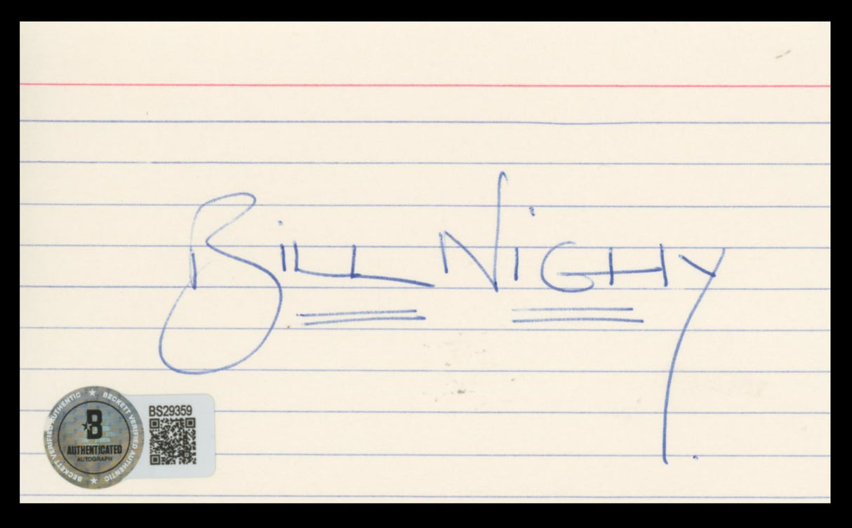 Bill Nighy Underworld Authentic Signed 3x5 Index Card Autographed BAS #BS29359