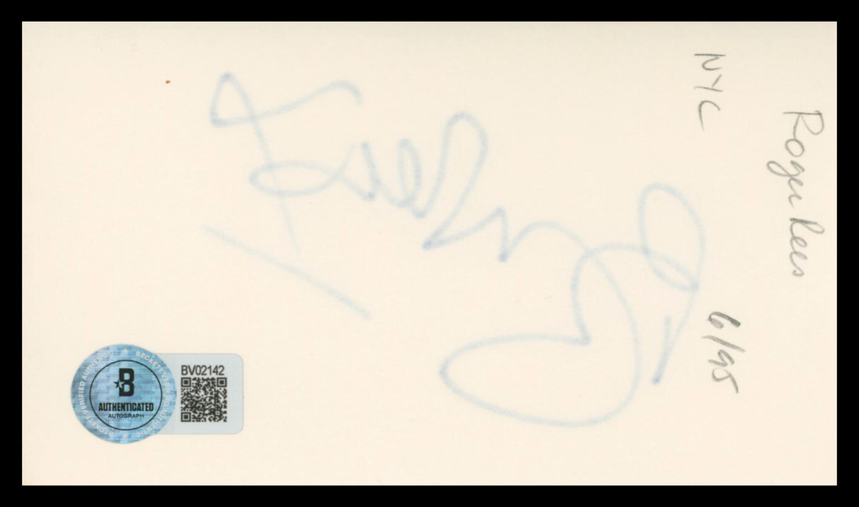 Roger Rees Cheers Authentic Signed 3x5 Index Card Autographed BAS #BV02142