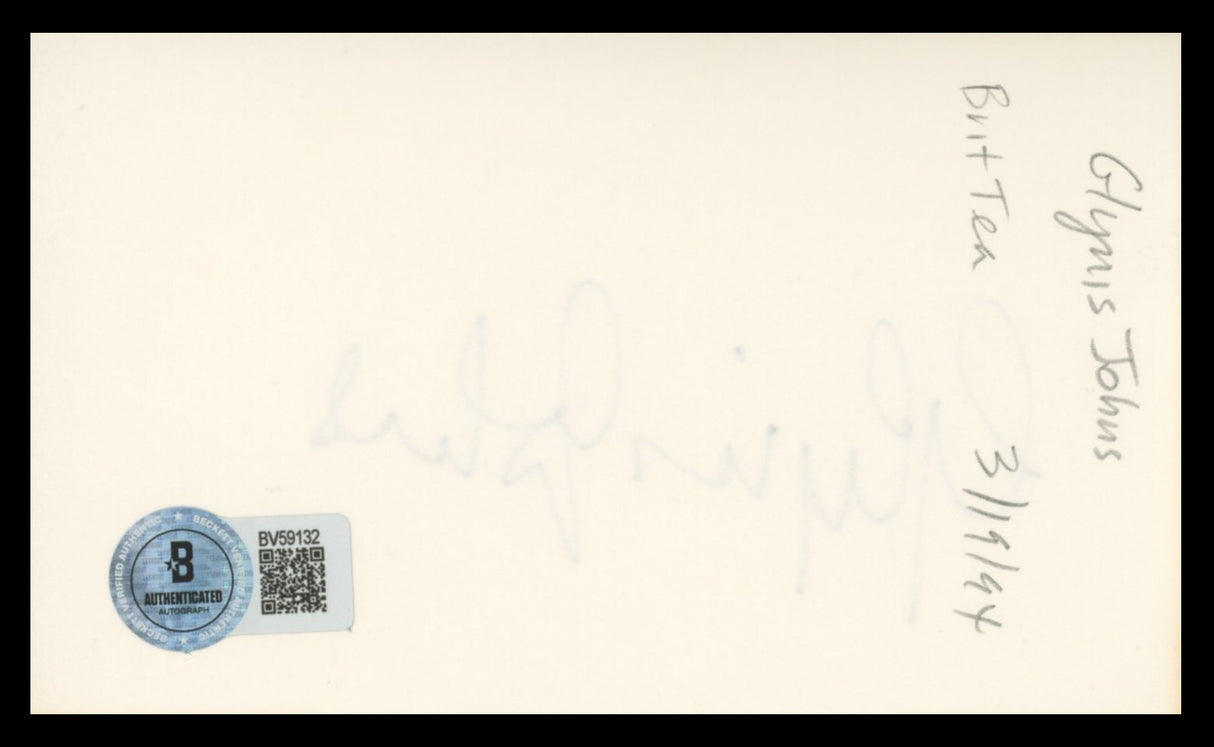 Glynis Johns Mary Poppins Authentic Signed 3x5 Index Card BAS #BV59132