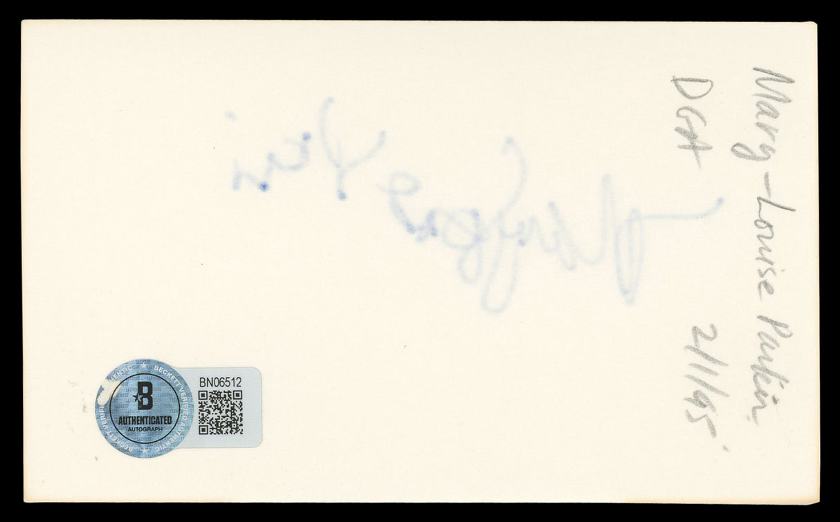 Mary-Louise Parker Weeds Authentic Signed 3x5 Index Card BAS #BN06512