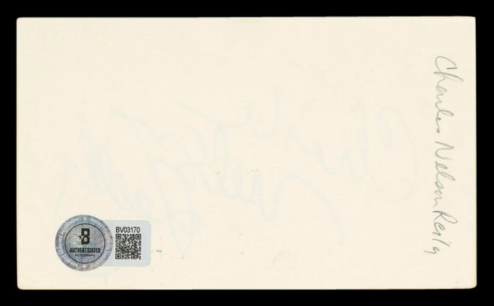 Charles Nelson Reilly Match Game Authentic Signed 3x5 Index Card BAS