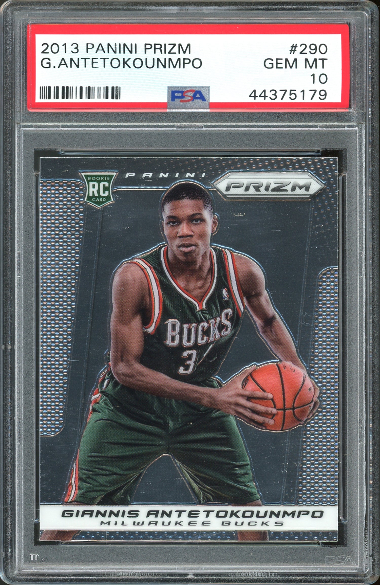 Giannis Antetokounmpo 2013 Panini Prizm #290 Rookie Card Gem Mint 10 PSA Slabbed