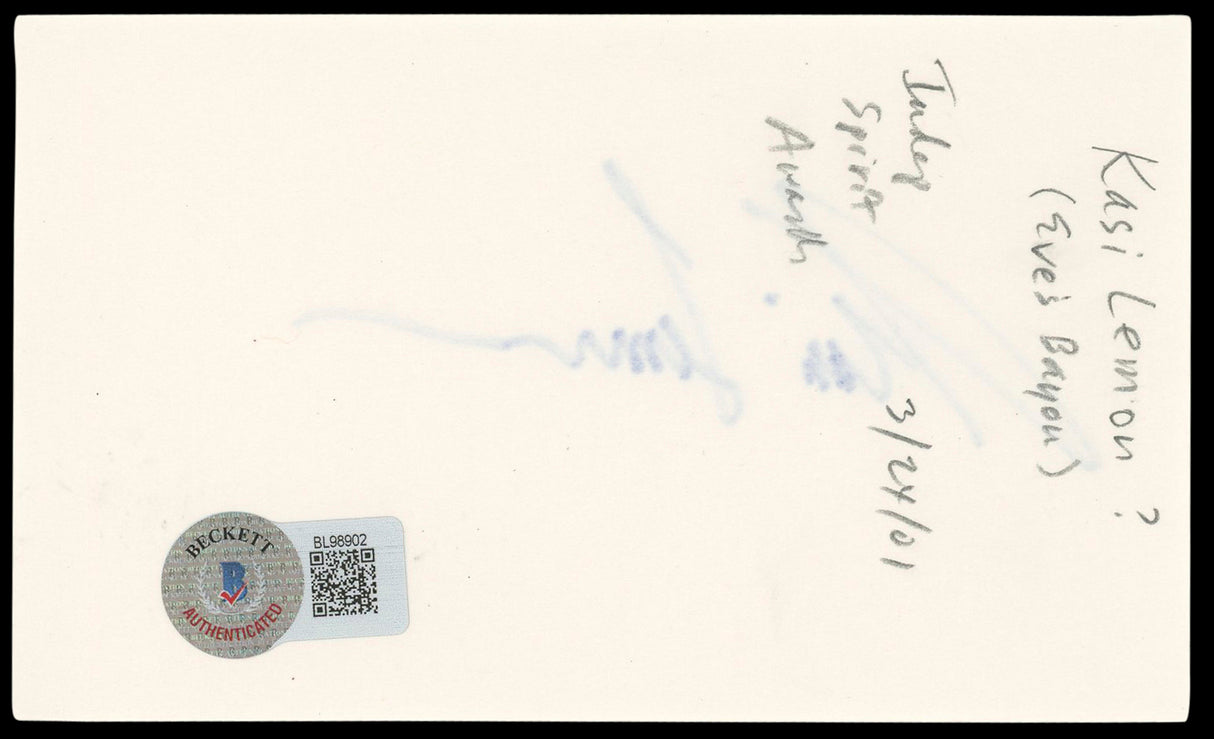 Kasi Lemmons Eve's Bayou Authentic Signed 3x5 Index Card BAS #BL98902