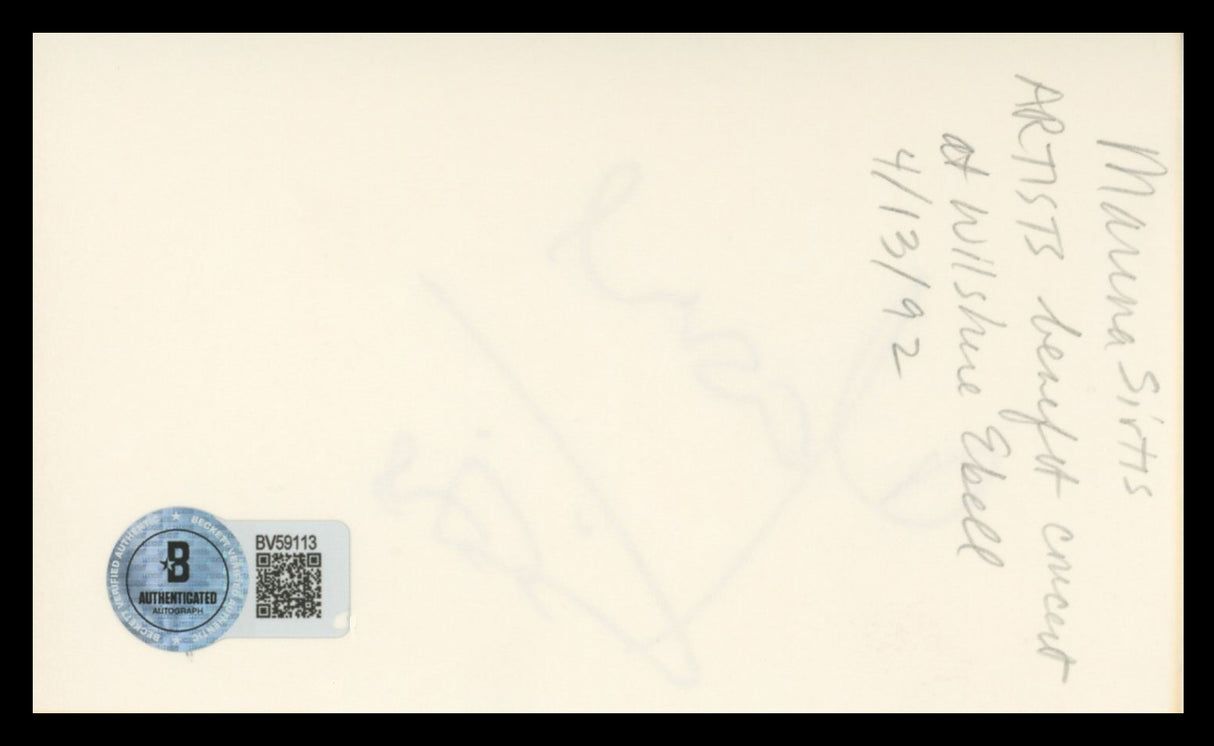Marina Sirtis Star Trek: The Next Generation Signed 3x5 Index Card BAS #BV59113