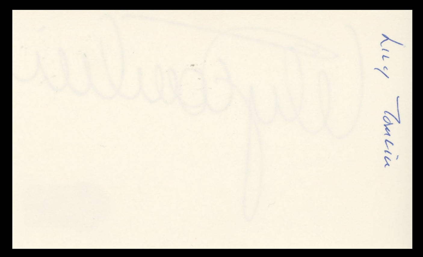 Lily Tomlin Grace and Frankie Authentic Signed 3x5 Index Card BAS #BS29399