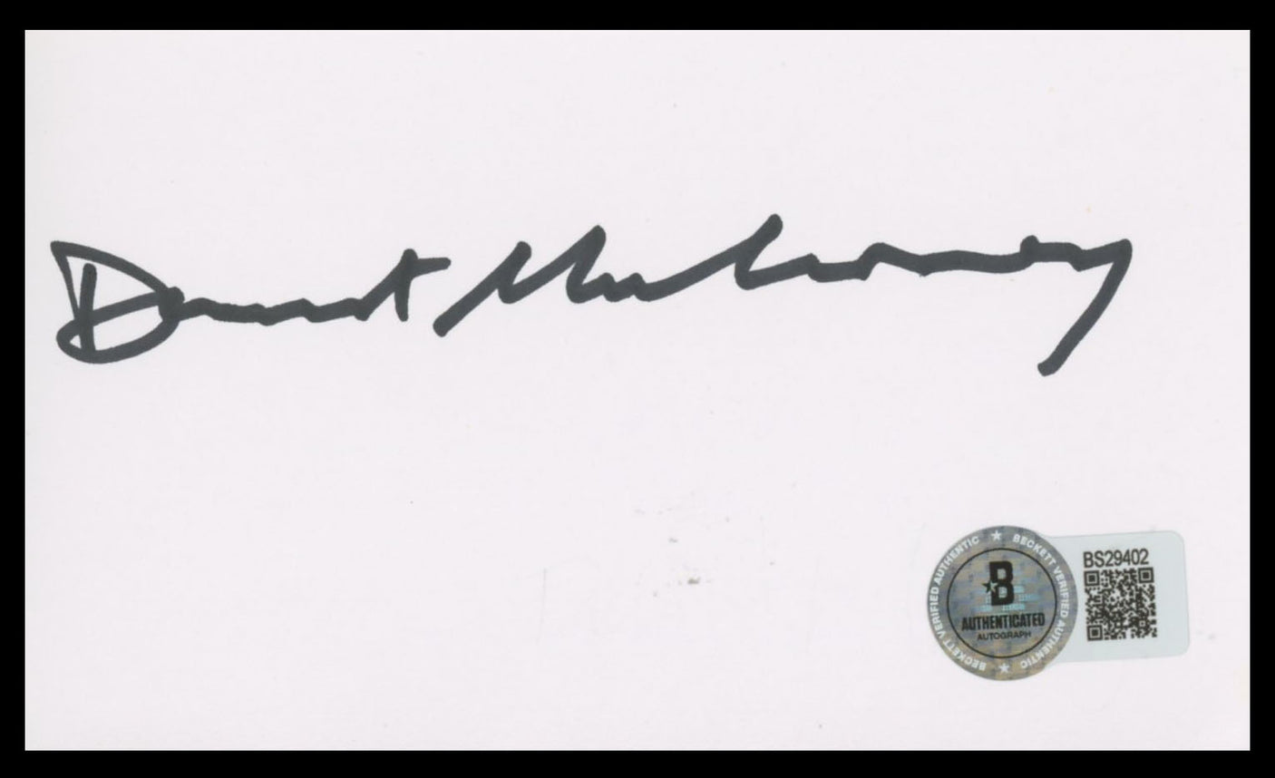 Dermot Mulroney My Best Friend's Wedding Signed 3x5 Index Card BAS #BS29402