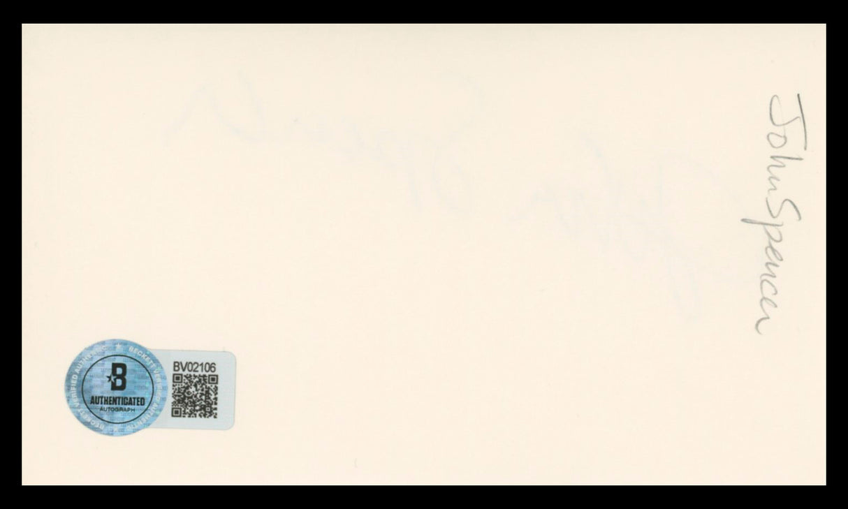 John Spencer The West Wing Authentic Signed 3x5 Index Card BAS #BV02106