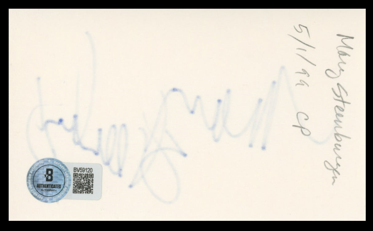 Mary Steenburgen Melvin and Howard Authentic Signed 3x5 Index Card BAS #BV59120