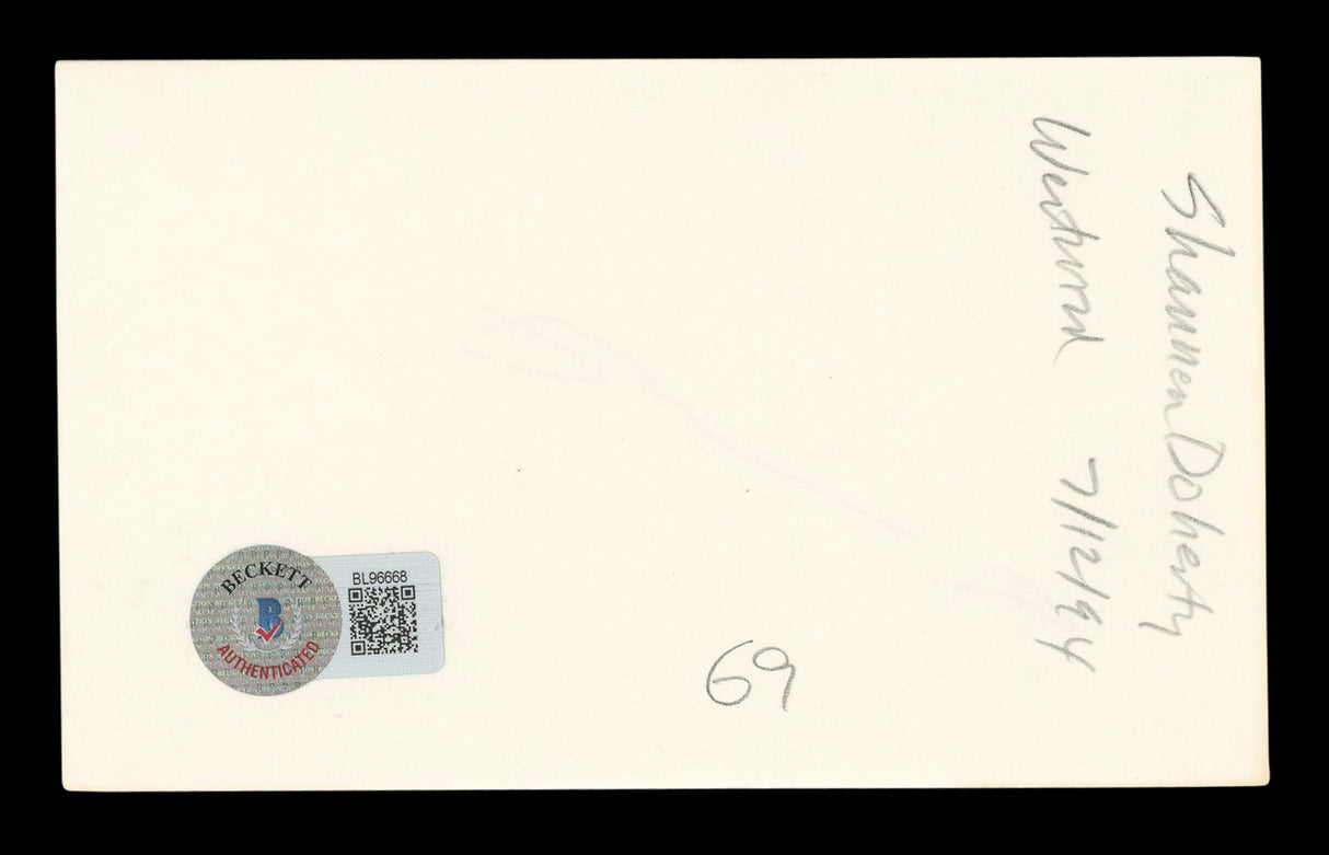 Shannen Doherty Beverly Hills 90210 Authentic Signed 3x5 Index Card BAS #BL96668