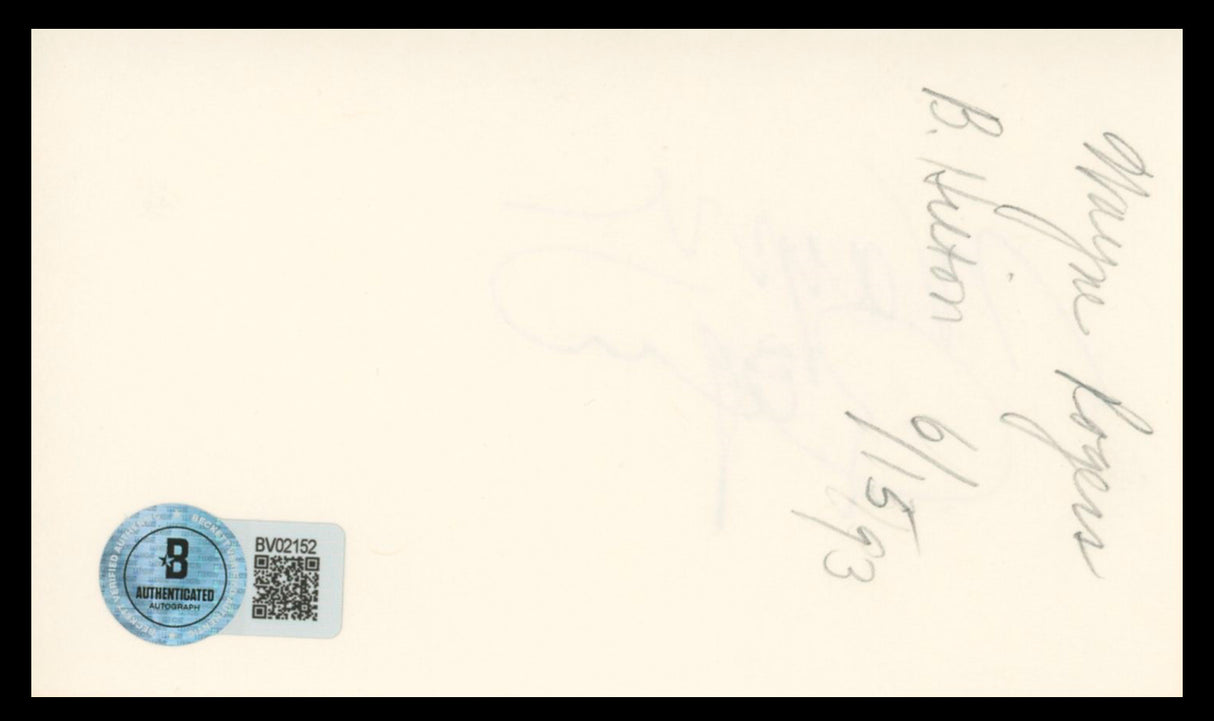 Wayne Rogers M*A*S*H Authentic Signed 3x5 Index Card Autographed BAS #BV02152