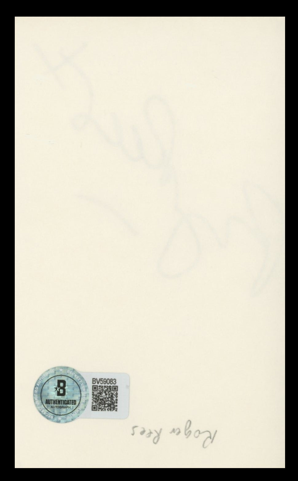 Roger Rees Cheers Authentic Signed 3x5 Index Card Autographed BAS #BV59083