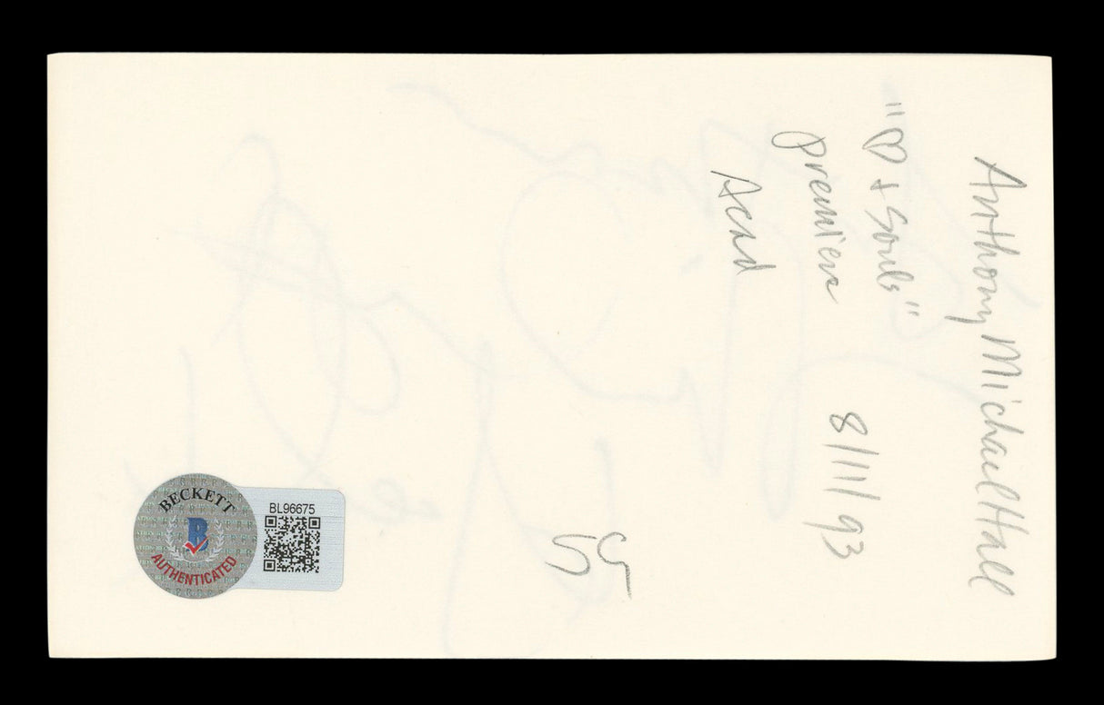 Anthony Michael Hall The Breakfast Club Signed 3x5 Index Card BAS #BL96675