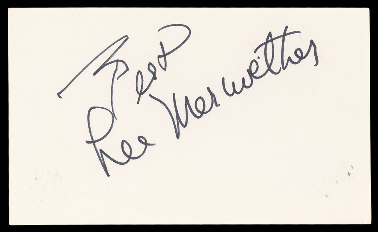 Lee Meriwether Barnaby Jones Authentic Signed 3x5 Index Card BAS #BN35205