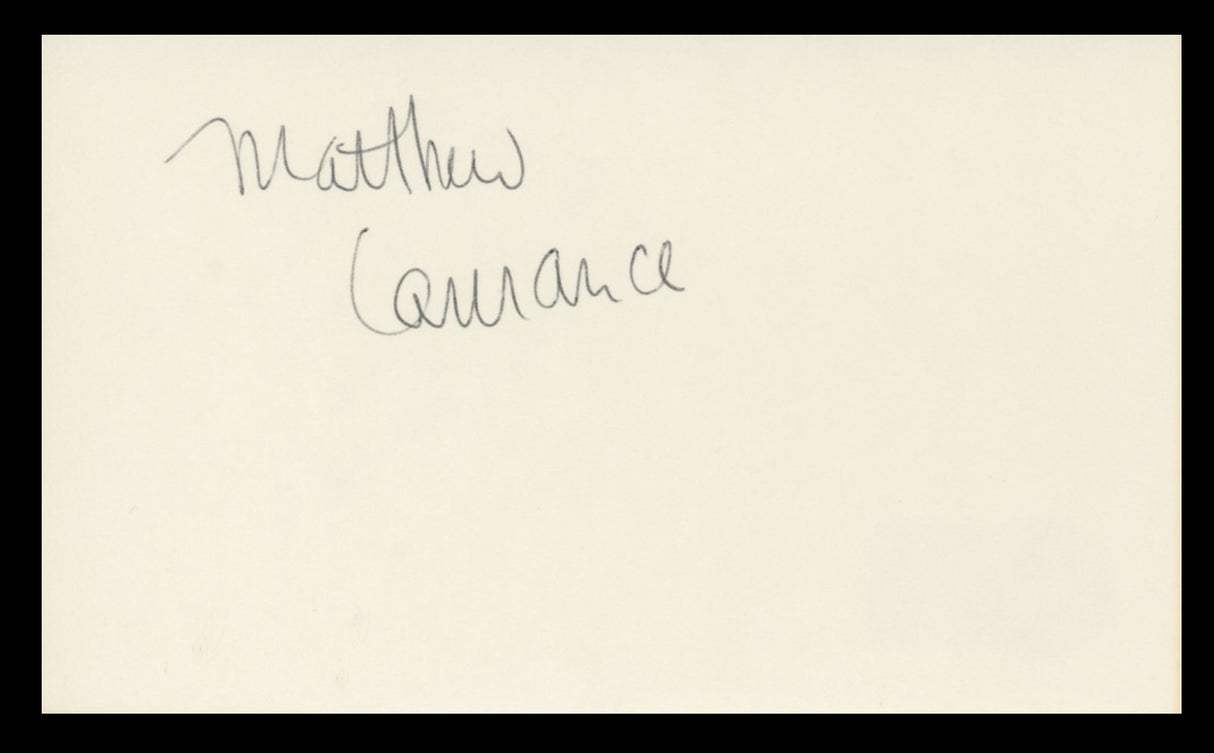 Matthew Lawrence Mrs. Doubtfire Authentic Signed 3x5 Index Card BAS #BV59094