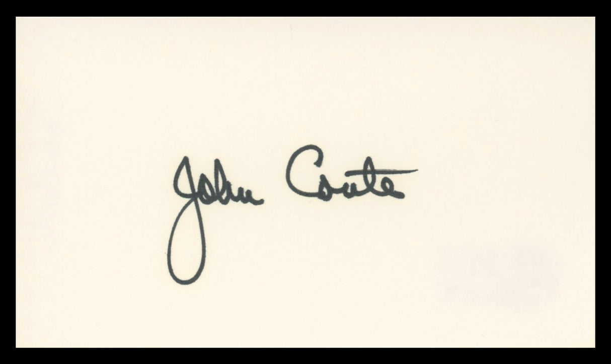 John Conte The Man With The Golden Arm Signed 3x5 Index Card BAS #BV03160