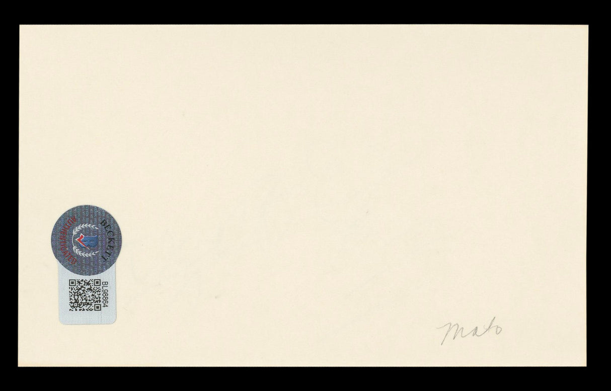 Mako Conan the Barbarian Authentic Signed 3x5 Index Card BAS #BL98864