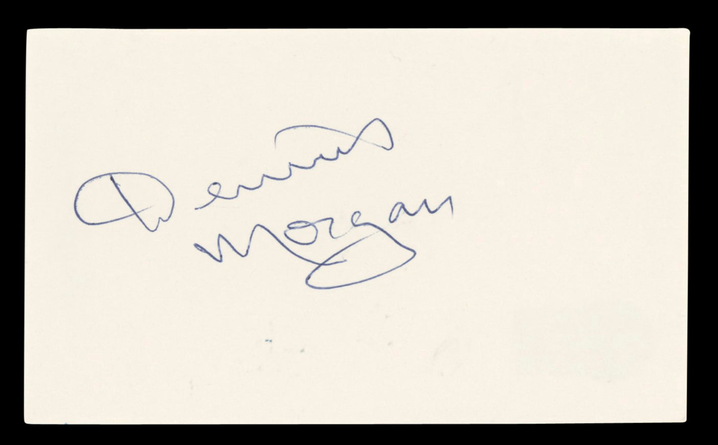 Dennis Morgan Christmas in Connecticut Signed 3x5 Index Card BAS #BV03258