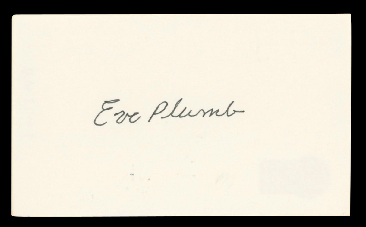 Eve Plumb The Brady Bunch Authentic Signed 3x5 Index Card BAS #BV03262