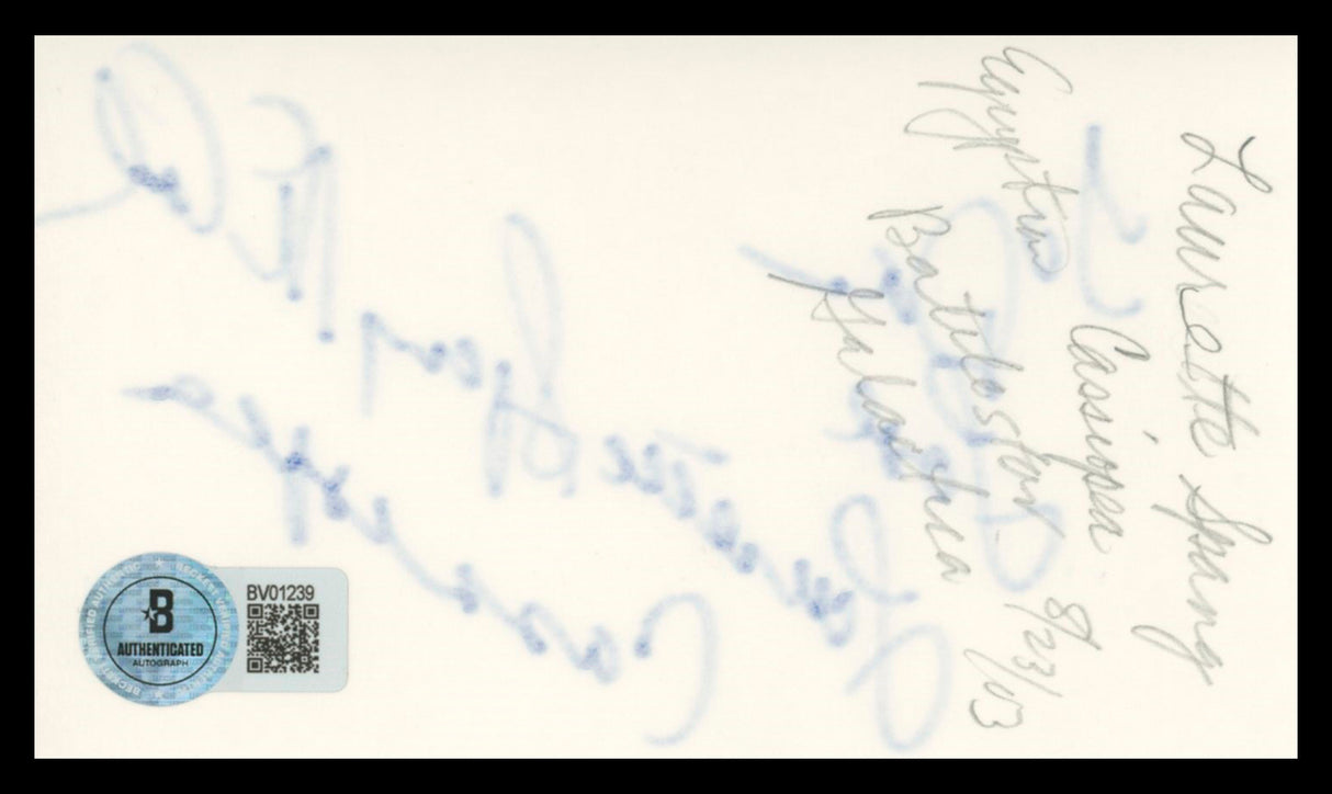 Laurette Spang Battlestar Galactica Authentic Signed 3x5 Index Card BAS #BV01239