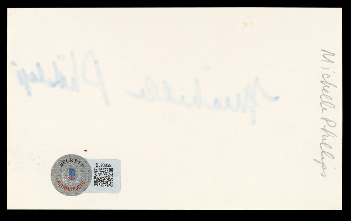 Michelle Phillips Knots Landing Authentic Signed 3x5 Index Card BAS #BL98855