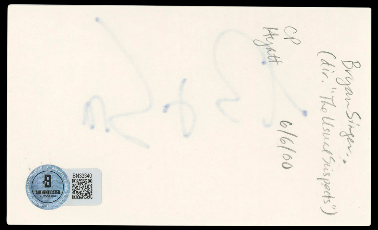 Bryan Singer The Usual Suspects Authentic Signed 3x5 Index Card Autographed BAS