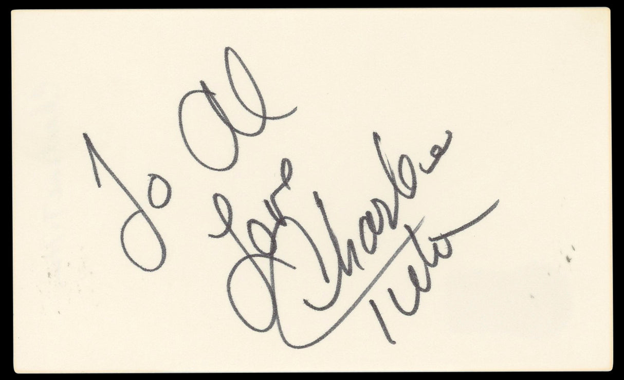 Charlene Tilton Dallas Authentic Signed 3x5 Index Card Autographed BAS #BN33330