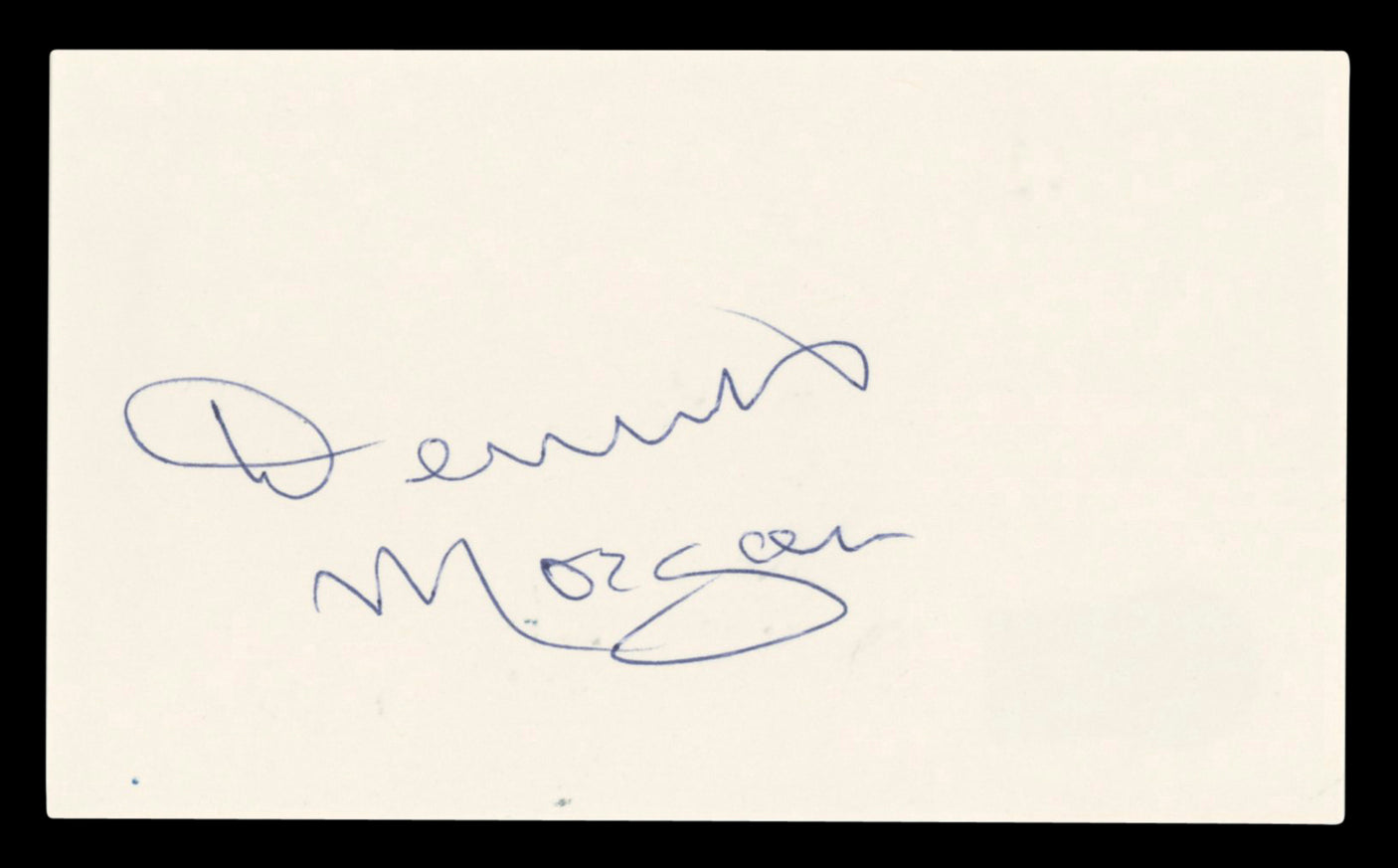 Dennis Morgan Christmas in Connecticut Signed 3x5 Index Card BAS #BV03083
