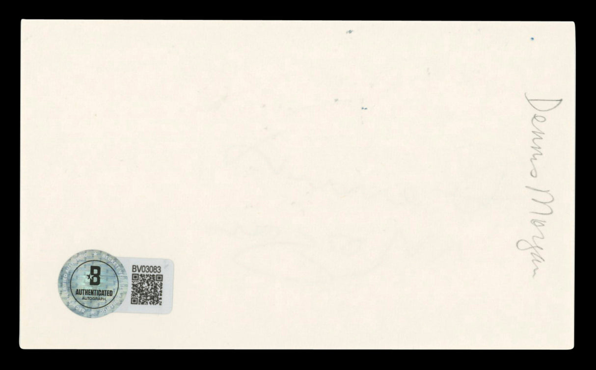 Dennis Morgan Christmas in Connecticut Signed 3x5 Index Card BAS #BV03083