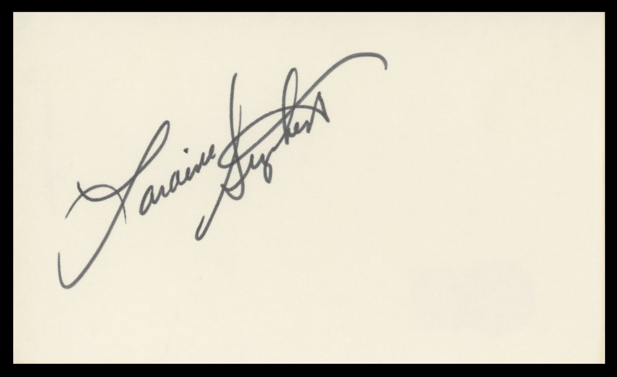 Laraine Stephens Police Woman Authentic Signed 3x5 Index Card BAS #BV59061