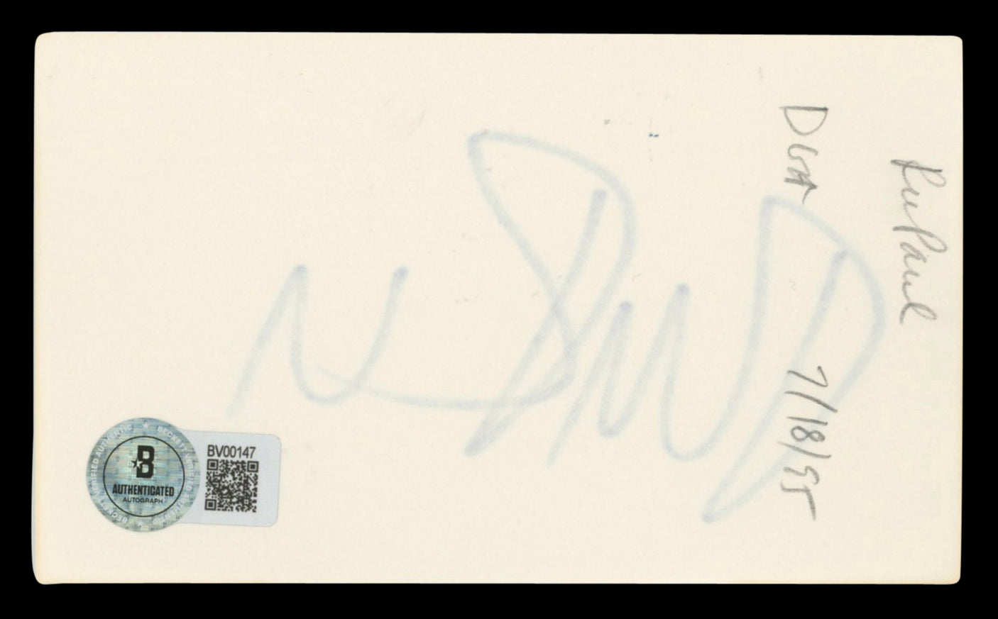 RuPaul RuPaul's Drag Race Authentic Signed 3x5 Index Card BAS #BV00147