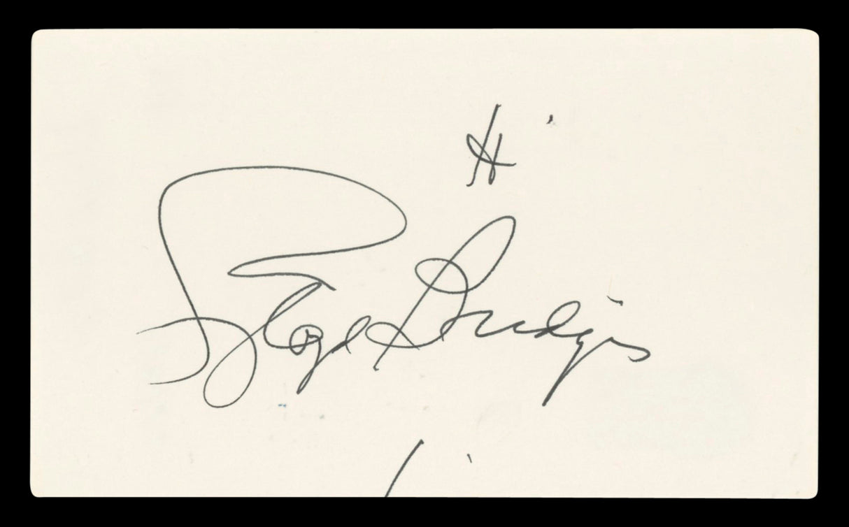 Lloyd Bridges Sea Hunt Authentic Signed 3x5 Index Card Autographed BAS #BV03457