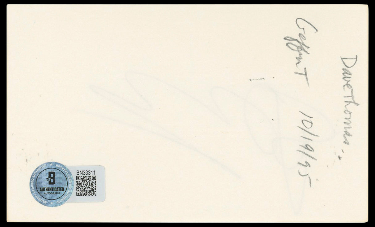 Dave Thomas Rat Race Authentic Signed 3x5 Index Card Autographed BAS #BN33311