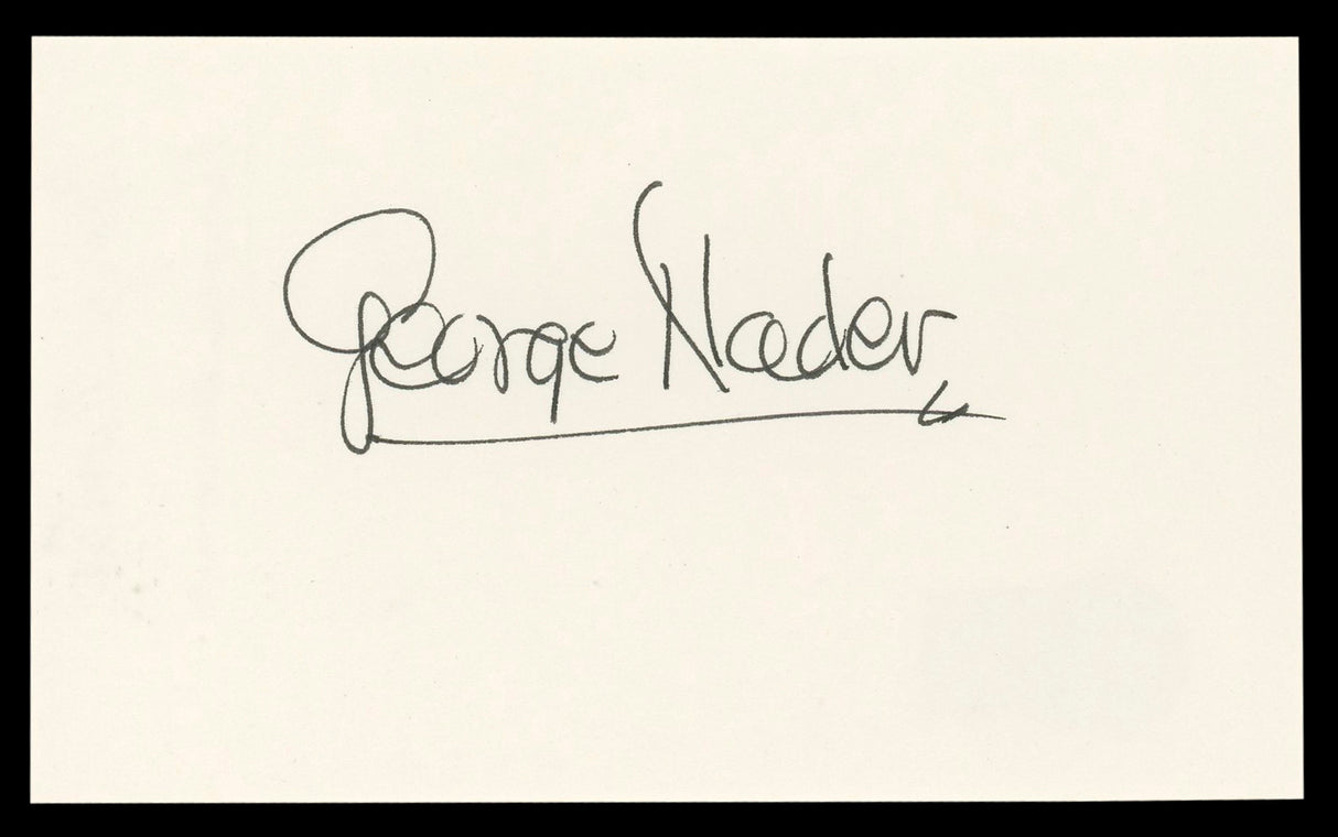 George Nader The Female Animal Authentic Signed 3x5 Index Card BAS #BL98820