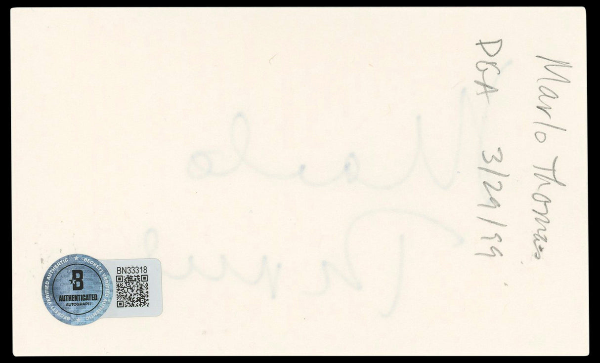 Marlo Thomas That Girl Authentic Signed 3x5 Index Card Autographed BAS #BN33318