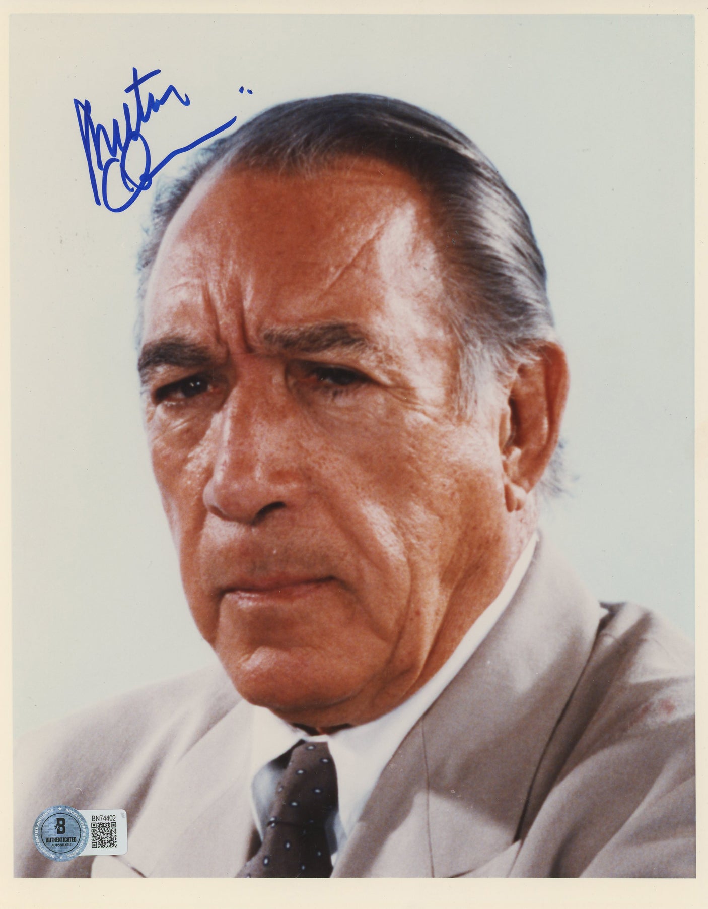 Anthony Quinn Revenge Authentic Signed 8x10 Photo Autographed BAS #BN74402