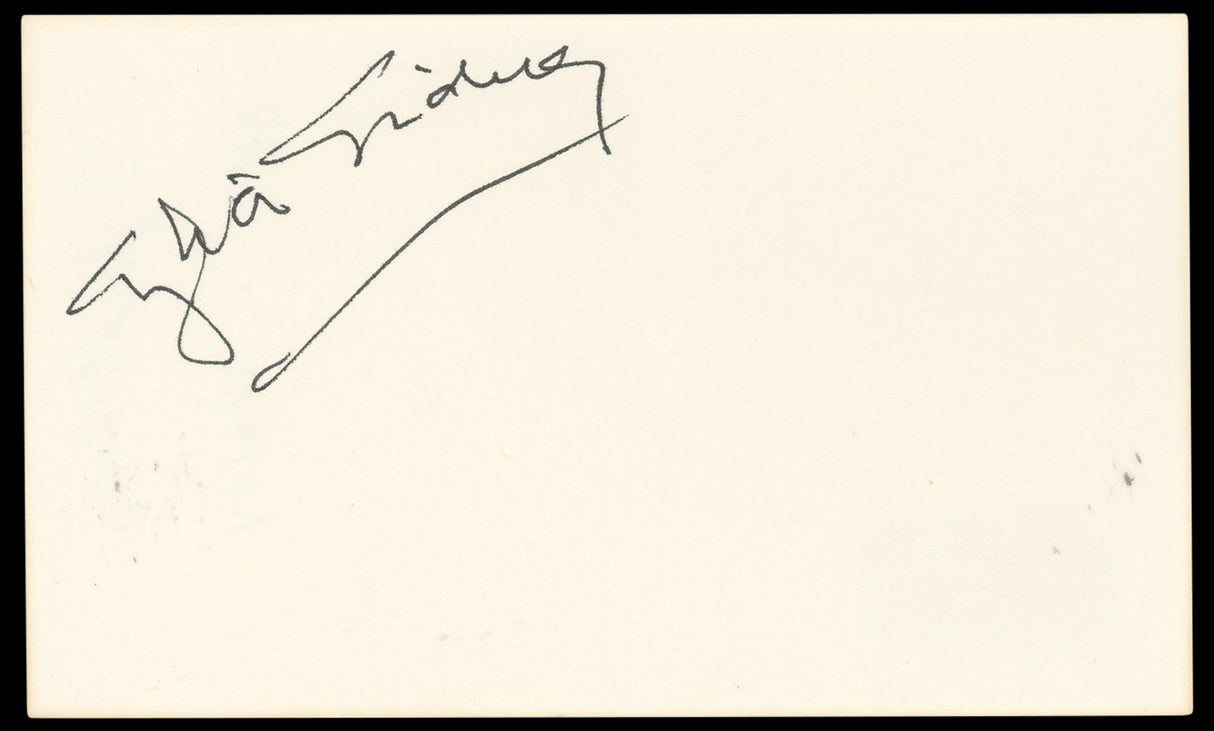 Sylvia Sidney Summer Wishes, Winter Dreams Signed 3x5 Index Card BAS #BN33303