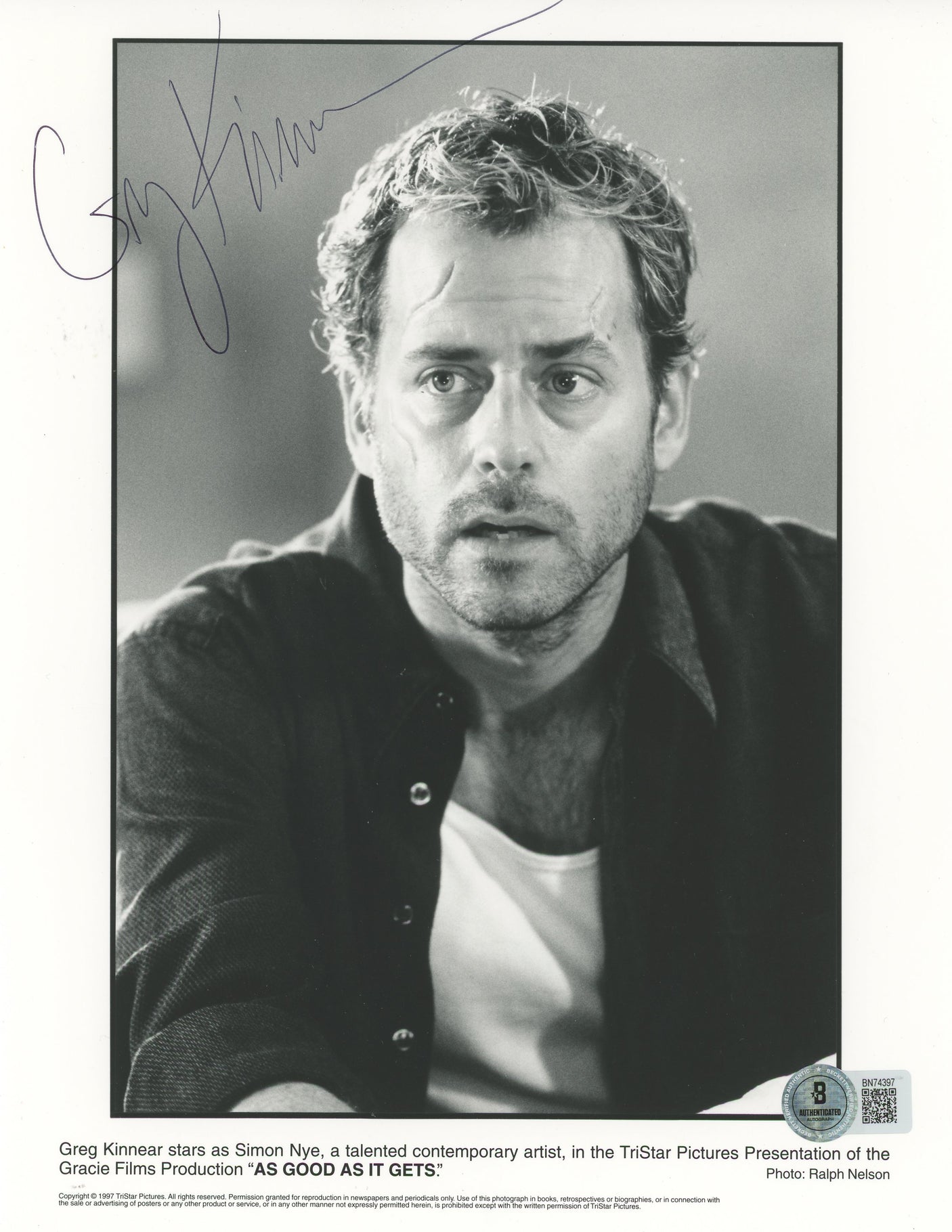 Greg Kinnear As Good as It Gets Authentic Signed 8x10 Photo BAS #BN74397