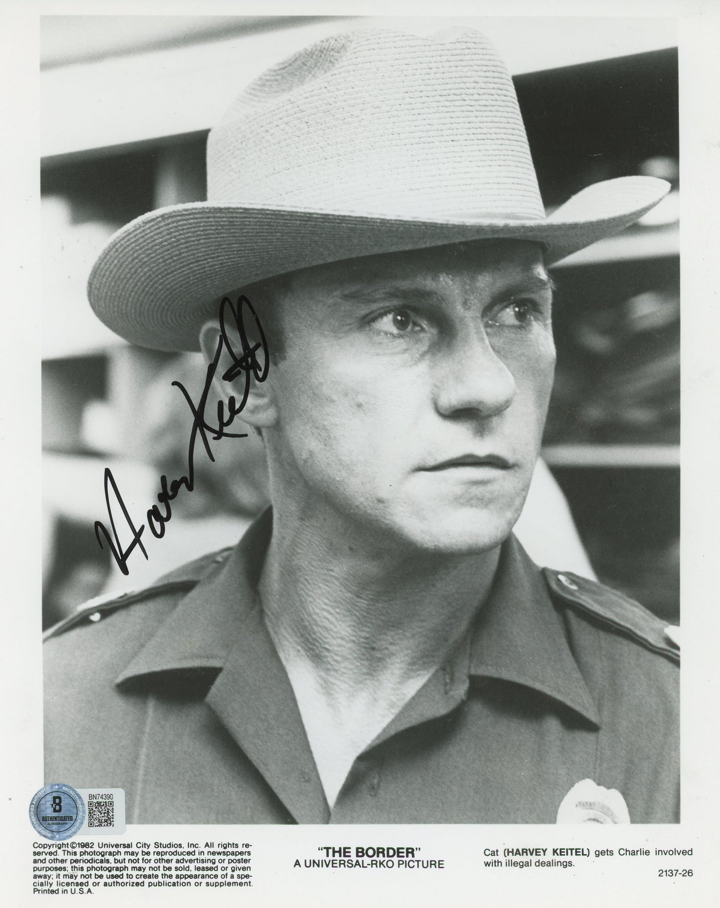 Harvey Keitel The Border Authentic Signed 8x10 Photo Autographed BAS #BN74390