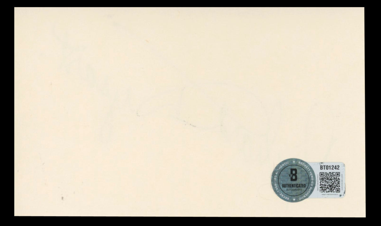 Richard Dysart L.A. Law Authentic Signed 3x5 Index Card Autographed BAS #BT01242