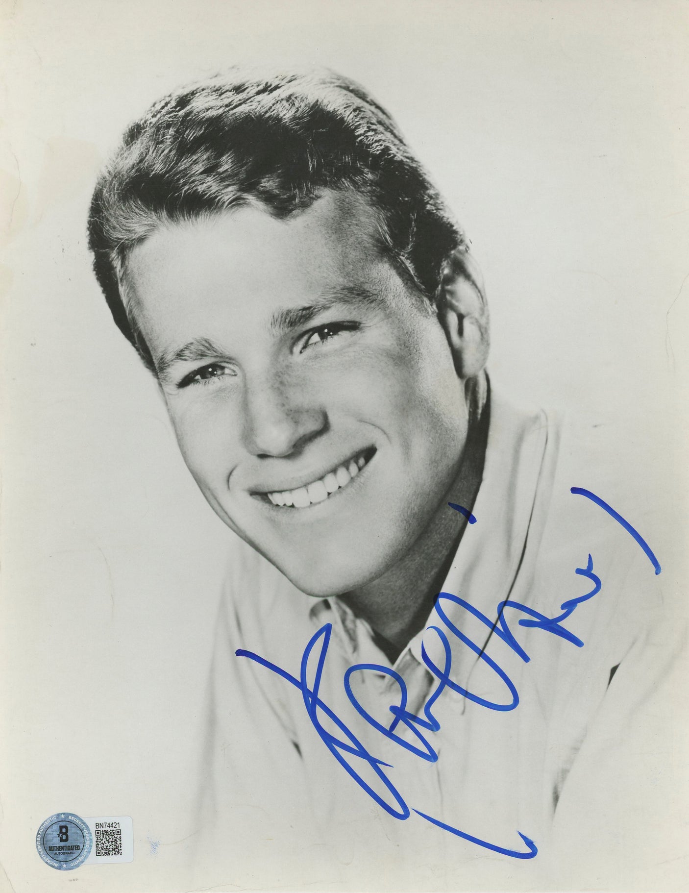 Ryan O'Neal Peyton Place Authentic Signed 7.5x9.5 Photo Autographed BAS #BN74421