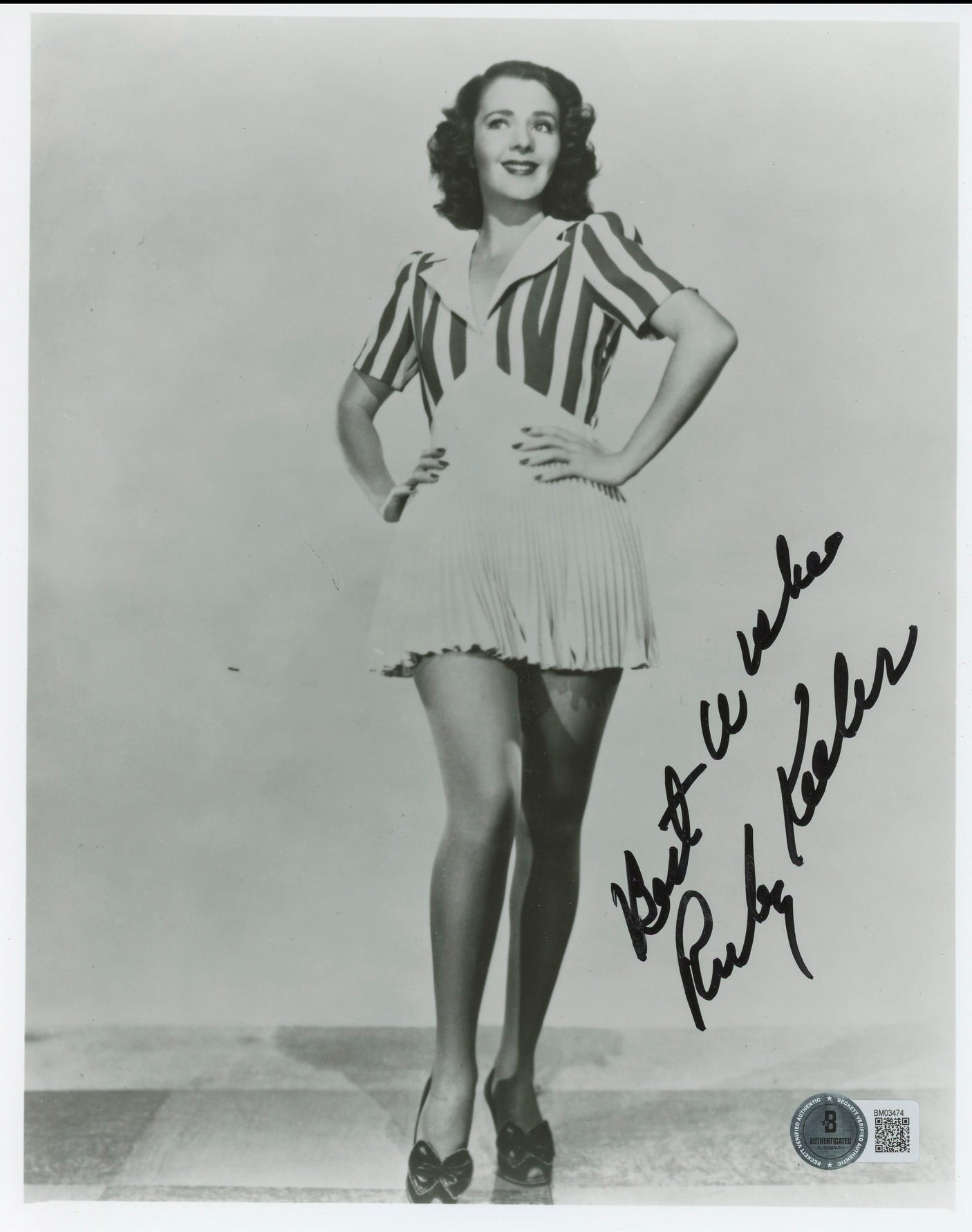 Ruby Keeler 42nd Street "Best Wishes" Authentic Signed 8x10 Photo BAS #BM03474
