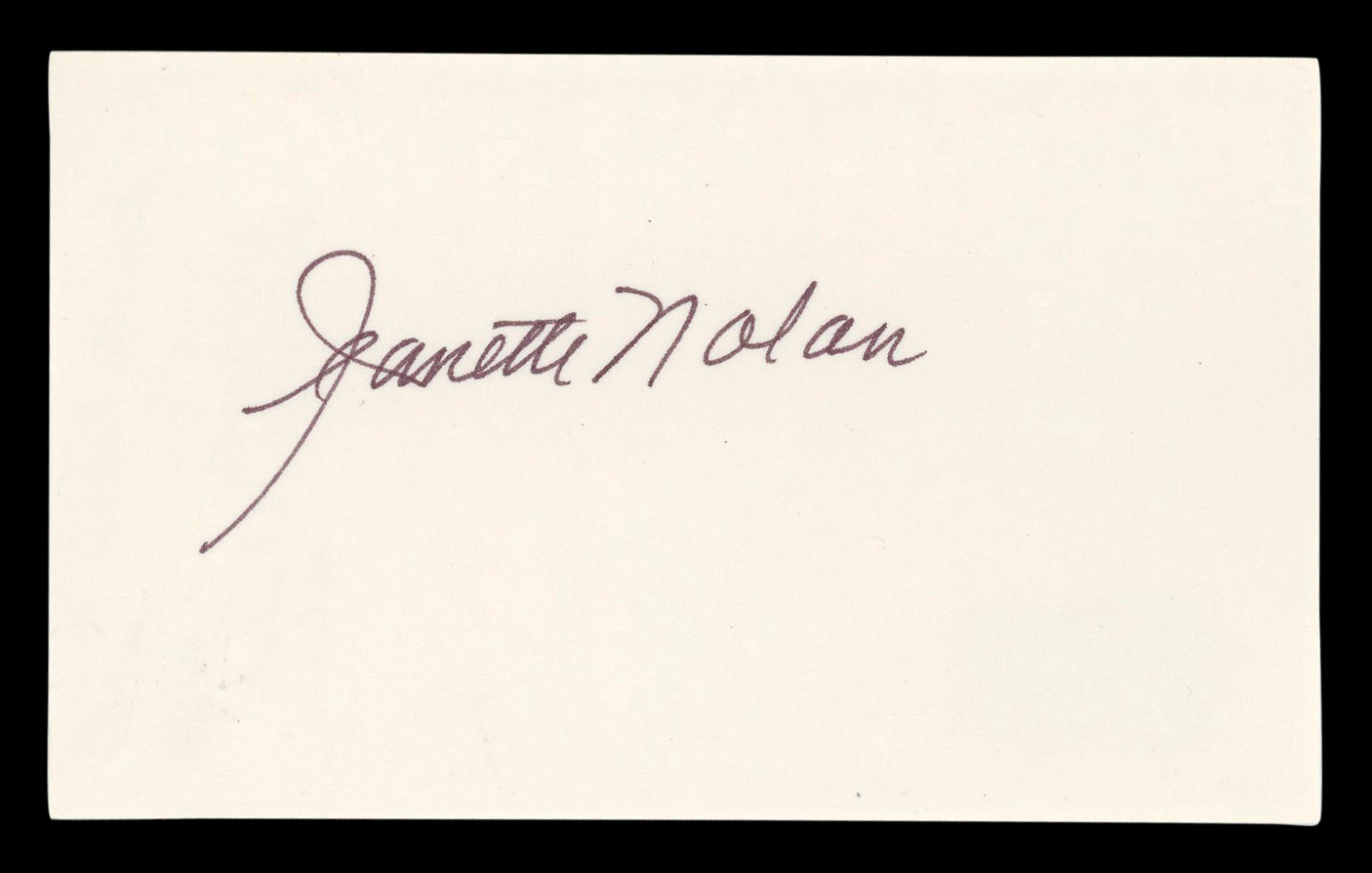 Jeanette Nolan Man Who Shot Liberty Valance Signed 3x5 Index Card BAS #BL98798
